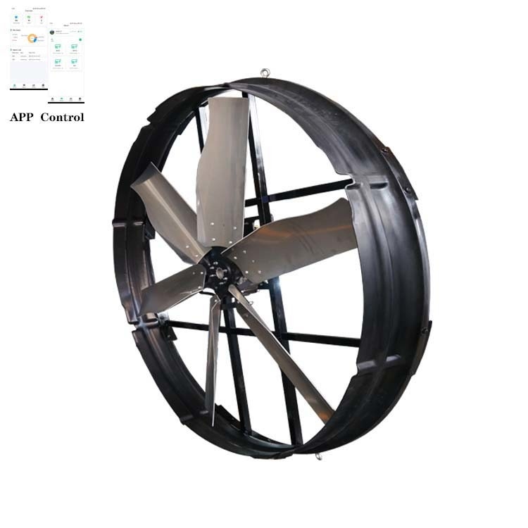 El poderoso ventilador de panel está diseñado específicamente para ventilar con un diámetro de cuchilla de 1830 mm y un volumen de aire de 120000 m3/h