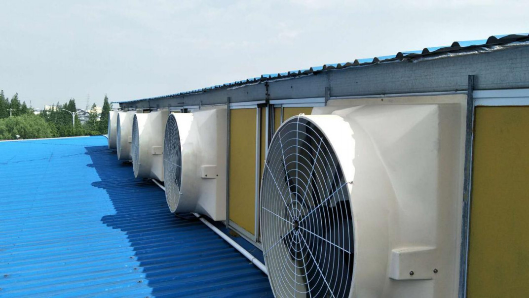 Ventiladores de escape industriales de estilo moderno para enfriamiento de aves de corral 6.2m/s Velocidad del viento