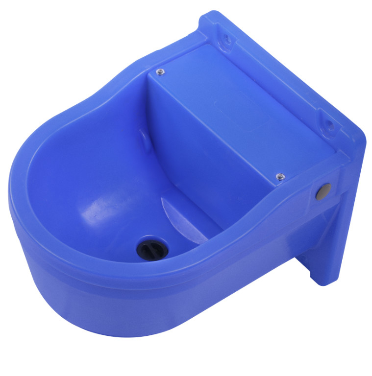 Cuenco de agua para ganado de plástico de PP duradero para caballos de ganado y ovejas de color azul