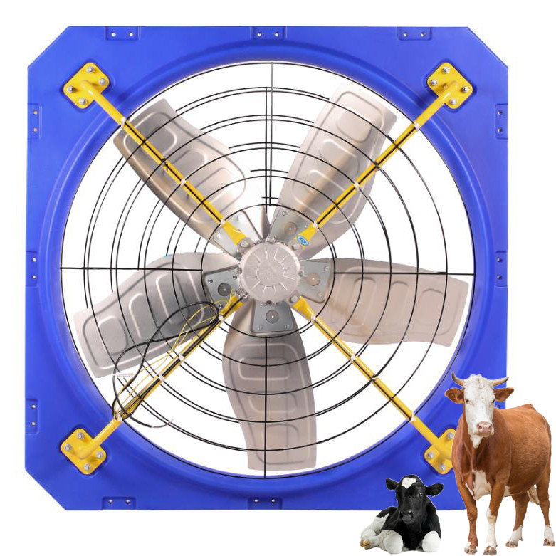 Potencia ventilador de circulación de ganado 27000m3/h Flujo de aire máximo 38 Diámetro de la hoja Marco de PE de doble capa