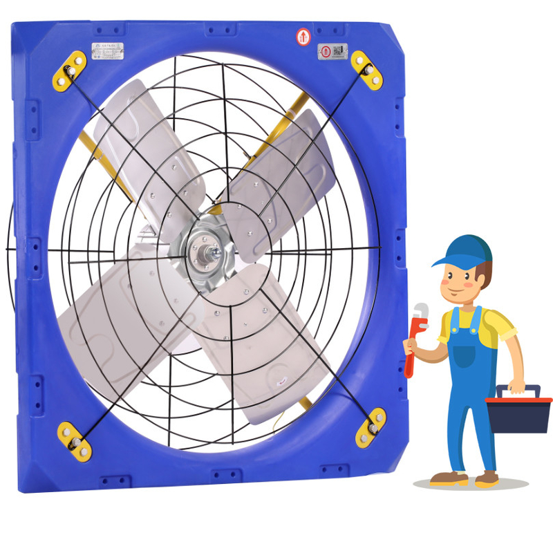 Ventilación de ganado Ventilador de circulación Cuadro PE de doble capa 28273m3/h Flujo de aire 1.1A Corriente