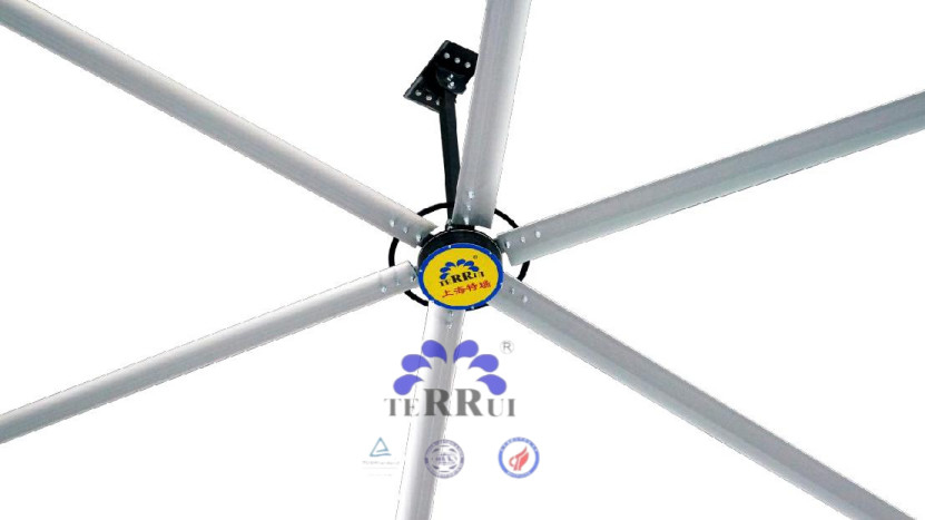 Ventilador de techo industrial con 14300m3/min Flujo de aire para IP55 Taller y 6pcs de aleación