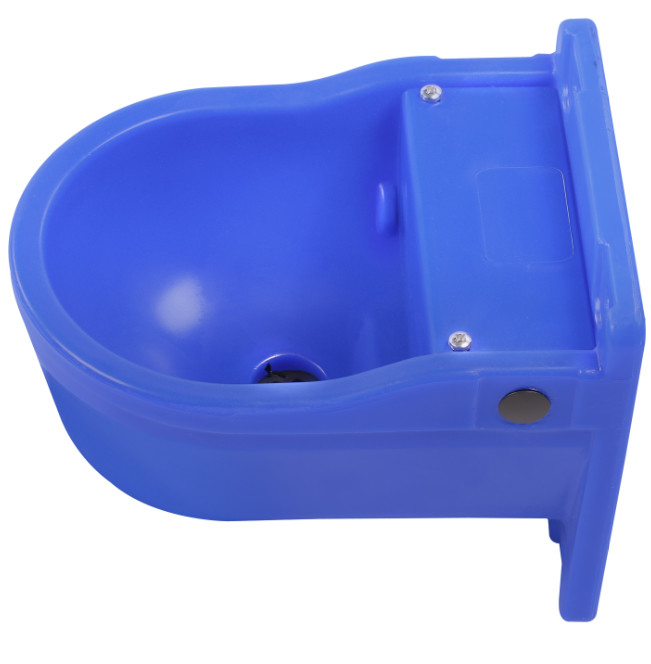 Cuenco de agua para ganado en hermoso color azul hecho de plástico PP de primera calidad para una tranquilidad inquebrantable