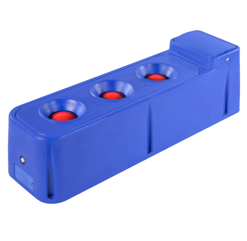 Cubo de agua para ganado de 60 litros azul con manguera trenzada y caudal para rebaños lecheros grandes