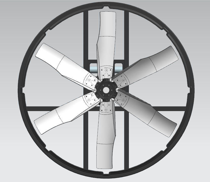 resistencia de doble capa de PE Material de marco ventilador de aves de corral 444r/min Velocidad de rotación para un flujo de aire óptimo