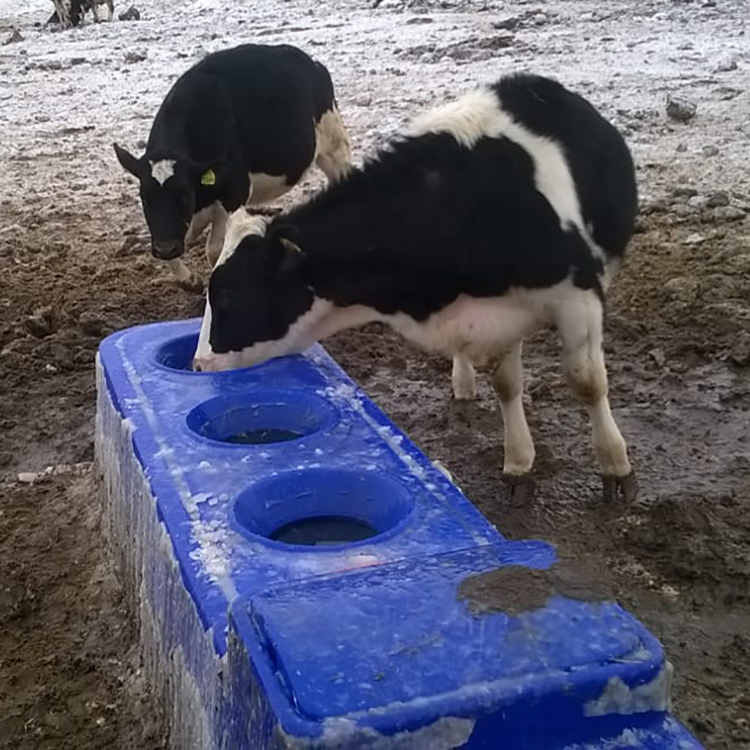 Tanque de agua para ganado de polietileno resistente a impactos de alta resistencia de 400*67*68cm/13.1*2.2*2.2 en azul para estándares