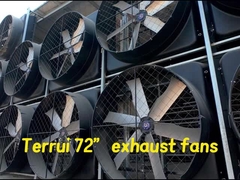 Terrui 72 pulgadas de ventilador de escape industrial potencia 2500W nivel de protección IP55